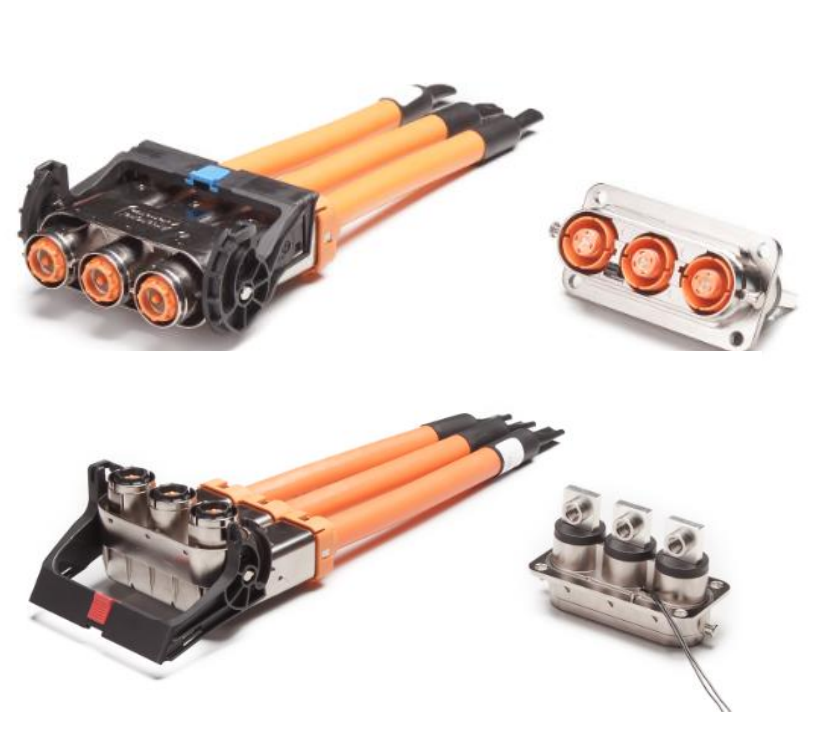 Amfenol HVMC3P12 3-polige hoogspanning 1000VDC EV-metaalconnectoren met HVIL