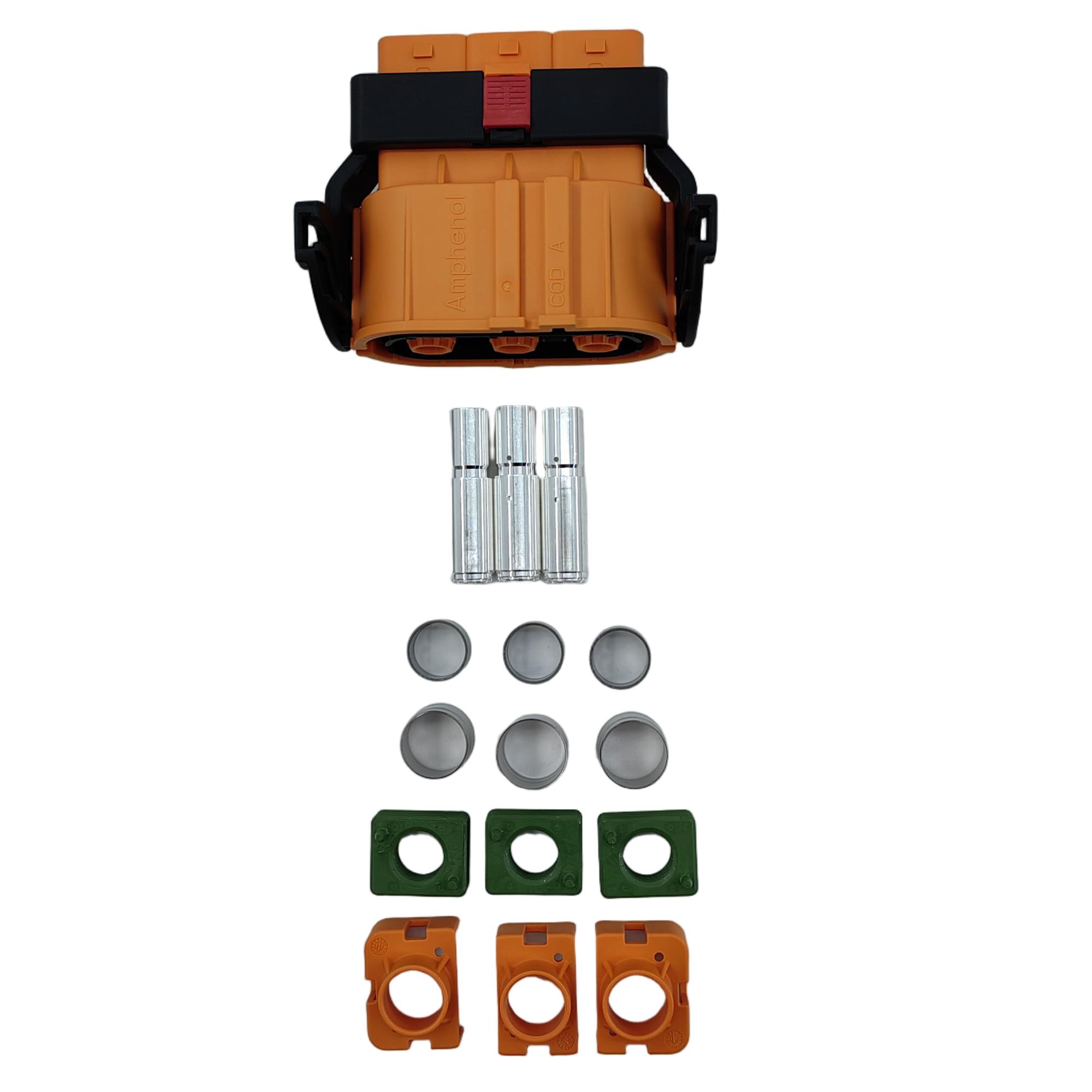 Amfenol HVC3P80 3-polige hoogspanning 800VDC EV-connectoren met HVIL